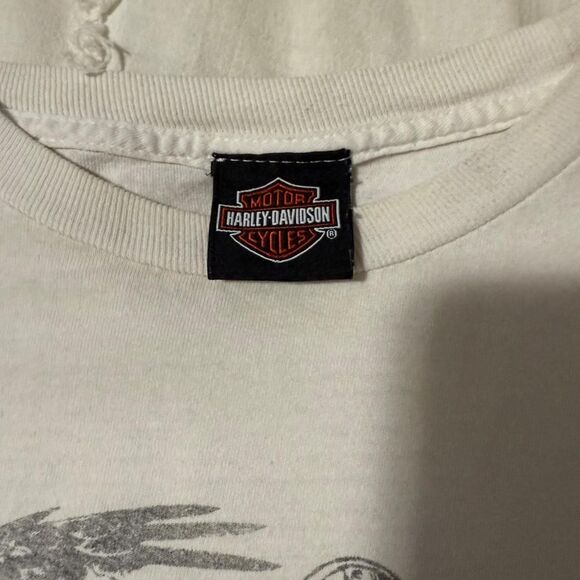 Harley-davidson Men's White and Cream T-shirt - Picture 3 of 4